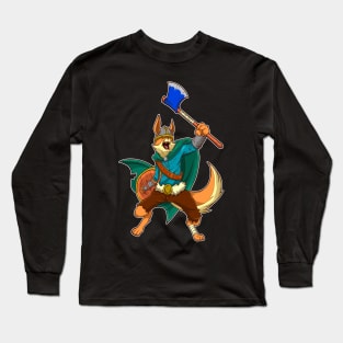 comic animals fox viking Long Sleeve T-Shirt